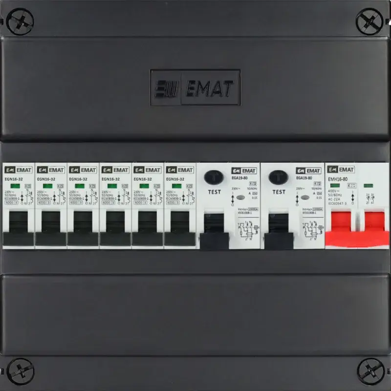 EMAT groepenkast 4 t/m 6 groepen 225x220 mm (HxB) 1 Fase