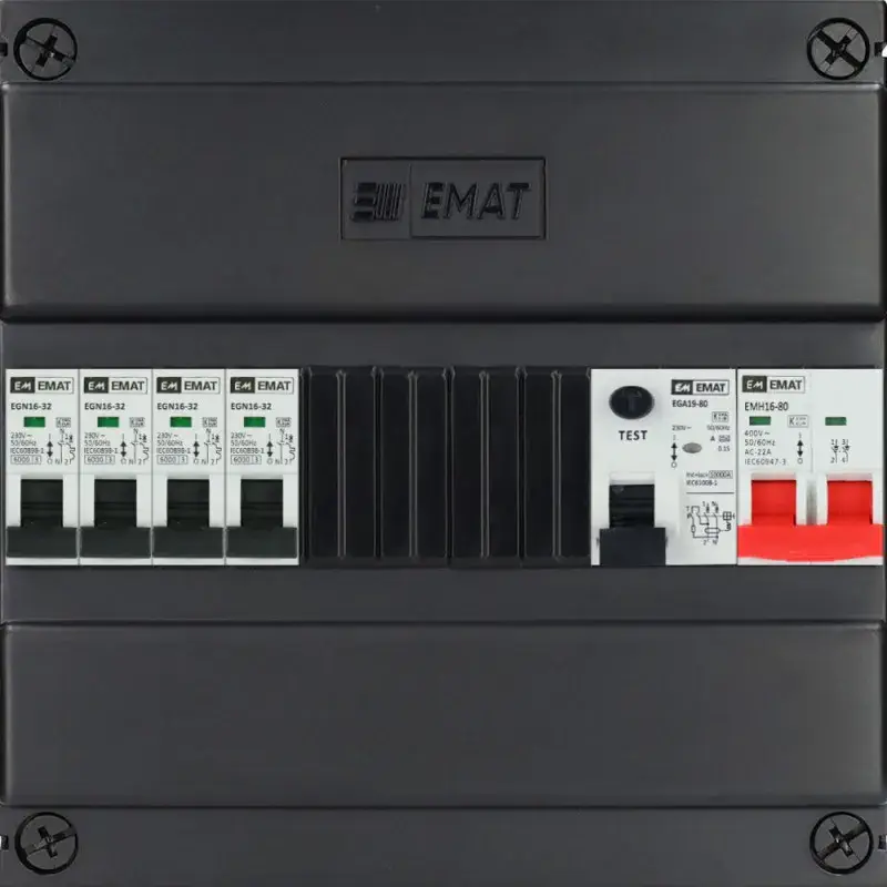 EMAT groepenkast 4 t/m 6 groepen 225x220 mm (HxB) 1 Fase